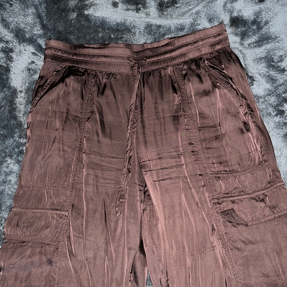 Aerie Medium Satin Cargo Jogger